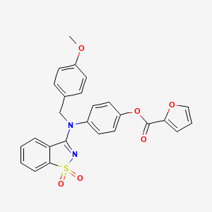 molecular formula C26H20N2O6S B4833732 4-[(1,1-dioxido-1,2-benzisothiazol-3-yl)(4-methoxybenzyl)amino]phenyl 2-furoate 