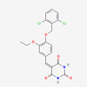 molecular formula C20H16Cl2N2O5 B4833739 5-{4-[(2,6-dichlorobenzyl)oxy]-3-ethoxybenzylidene}-2,4,6(1H,3H,5H)-pyrimidinetrione 