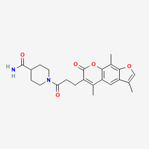 1-[3-(3,5,9-trimethyl-7-oxo-7H-furo[3,2-g]chromen-6-yl)propanoyl]-4-piperidinecarboxamide