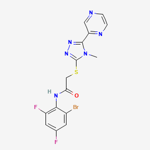 molecular formula C15H11BrF2N6OS B4833751 N-(2-bromo-4,6-difluorophenyl)-2-{[4-methyl-5-(2-pyrazinyl)-4H-1,2,4-triazol-3-yl]thio}acetamide 