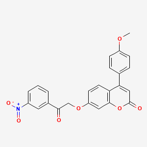 4-(4-methoxyphenyl)-7-[2-(3-nitrophenyl)-2-oxoethoxy]-2H-chromen-2-one