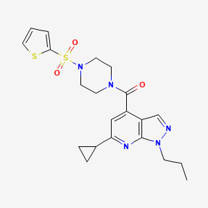 molecular formula C21H25N5O3S2 B4833817 6-cyclopropyl-1-propyl-4-{[4-(2-thienylsulfonyl)-1-piperazinyl]carbonyl}-1H-pyrazolo[3,4-b]pyridine CAS No. 938022-34-5