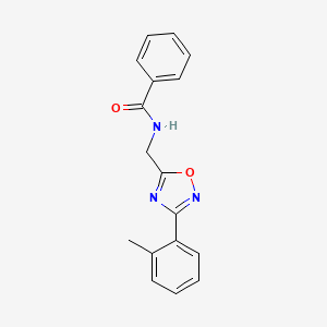 molecular formula C17H15N3O2 B4833838 N-{[3-(2-methylphenyl)-1,2,4-oxadiazol-5-yl]methyl}benzamide 