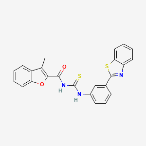 molecular formula C24H17N3O2S2 B4833856 N-({[3-(1,3-benzothiazol-2-yl)phenyl]amino}carbonothioyl)-3-methyl-1-benzofuran-2-carboxamide 