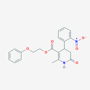 molecular formula C21H20N2O6 B4833858 2-phenoxyethyl 2-methyl-4-(2-nitrophenyl)-6-oxo-1,4,5,6-tetrahydro-3-pyridinecarboxylate 