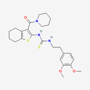 molecular formula C25H33N3O3S2 B4833859 N-[2-(3,4-dimethoxyphenyl)ethyl]-N'-[3-(1-piperidinylcarbonyl)-4,5,6,7-tetrahydro-1-benzothien-2-yl]thiourea 