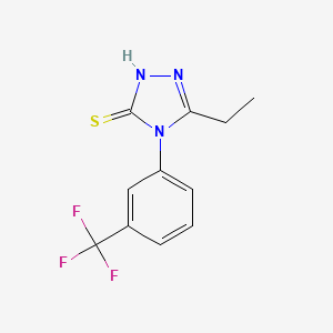 molecular formula C11H10F3N3S B4833890 5-ethyl-4-[3-(trifluoromethyl)phenyl]-4H-1,2,4-triazole-3-thiol 