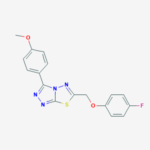 molecular formula C17H13FN4O2S B483391 6-[(4-Fluorophenoxy)methyl]-3-(4-methoxyphenyl)[1,2,4]triazolo[3,4-b][1,3,4]thiadiazole CAS No. 895333-92-3