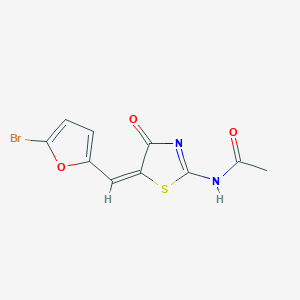 molecular formula C10H7BrN2O3S B4833951 N-{5-[(5-bromo-2-furyl)methylene]-4-oxo-1,3-thiazolidin-2-ylidene}acetamide 