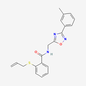 molecular formula C20H19N3O2S B4833968 2-(allylthio)-N-{[3-(3-methylphenyl)-1,2,4-oxadiazol-5-yl]methyl}benzamide 