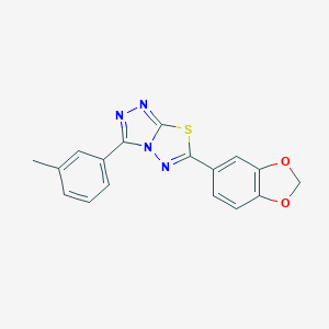 molecular formula C17H12N4O2S B483397 6-(1,3-Benzodioxol-5-yl)-3-(3-methylphenyl)[1,2,4]triazolo[3,4-b][1,3,4]thiadiazole CAS No. 878428-99-0