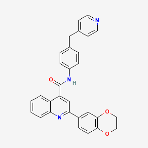 2-(2,3-dihydro-1,4-benzodioxin-6-yl)-N-[4-(4-pyridinylmethyl)phenyl]-4-quinolinecarboxamide