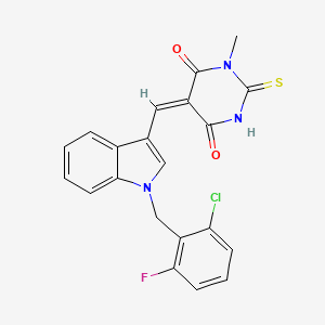 molecular formula C21H15ClFN3O2S B4833997 5-{[1-(2-chloro-6-fluorobenzyl)-1H-indol-3-yl]methylene}-1-methyl-2-thioxodihydro-4,6(1H,5H)-pyrimidinedione 