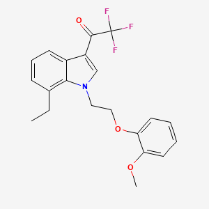 molecular formula C21H20F3NO3 B4834001 1-{7-ethyl-1-[2-(2-methoxyphenoxy)ethyl]-1H-indol-3-yl}-2,2,2-trifluoroethanone 