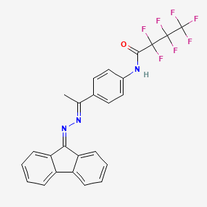 molecular formula C25H16F7N3O B4834012 N-[4-(N-9H-fluoren-9-ylideneethanehydrazonoyl)phenyl]-2,2,3,3,4,4,4-heptafluorobutanamide 