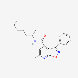 molecular formula C22H27N3O2 B4834030 N-(1,5-dimethylhexyl)-6-methyl-3-phenylisoxazolo[5,4-b]pyridine-4-carboxamide 