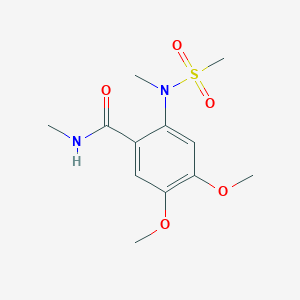 molecular formula C12H18N2O5S B4834039 4,5-dimethoxy-N-methyl-2-[methyl(methylsulfonyl)amino]benzamide 