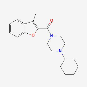 molecular formula C20H26N2O2 B4834042 1-cyclohexyl-4-[(3-methyl-1-benzofuran-2-yl)carbonyl]piperazine 