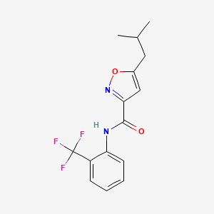 molecular formula C15H15F3N2O2 B4834043 5-isobutyl-N-[2-(trifluoromethyl)phenyl]-3-isoxazolecarboxamide 