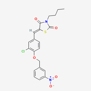 molecular formula C21H19ClN2O5S B4834045 3-butyl-5-{3-chloro-4-[(3-nitrobenzyl)oxy]benzylidene}-1,3-thiazolidine-2,4-dione 