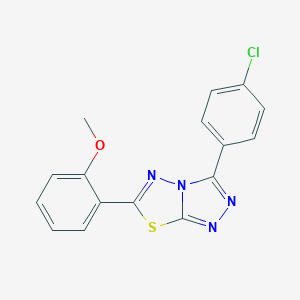 molecular formula C16H11ClN4OS B483405 3-(4-Chlorophenyl)-6-(2-methoxyphenyl)[1,2,4]triazolo[3,4-b][1,3,4]thiadiazole CAS No. 799786-77-9