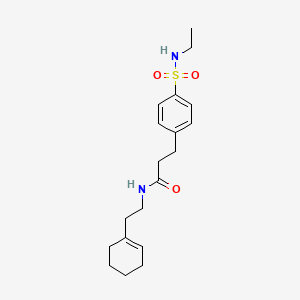 molecular formula C19H28N2O3S B4834060 N-[2-(1-cyclohexen-1-yl)ethyl]-3-{4-[(ethylamino)sulfonyl]phenyl}propanamide 