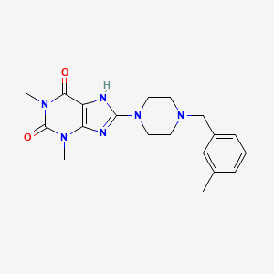 molecular formula C19H24N6O2 B4834066 1,3-dimethyl-8-[4-(3-methylbenzyl)-1-piperazinyl]-3,7-dihydro-1H-purine-2,6-dione 