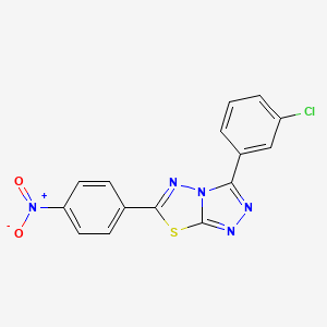 molecular formula C15H8ClN5O2S B4834071 3-(3-chlorophenyl)-6-(4-nitrophenyl)[1,2,4]triazolo[3,4-b][1,3,4]thiadiazole 