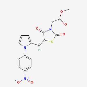 molecular formula C17H13N3O6S B4834073 methyl (5-{[1-(4-nitrophenyl)-1H-pyrrol-2-yl]methylene}-2,4-dioxo-1,3-thiazolidin-3-yl)acetate 