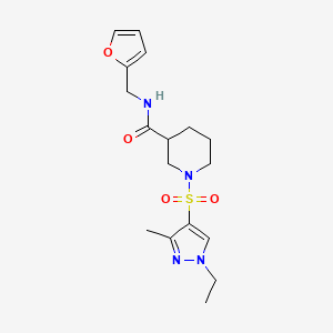 molecular formula C17H24N4O4S B4834080 1-[(1-ethyl-3-methyl-1H-pyrazol-4-yl)sulfonyl]-N-(2-furylmethyl)-3-piperidinecarboxamide 