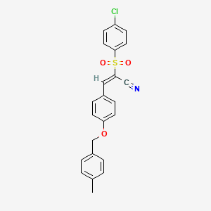 molecular formula C23H18ClNO3S B4834081 2-[(4-chlorophenyl)sulfonyl]-3-{4-[(4-methylbenzyl)oxy]phenyl}acrylonitrile 