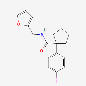 molecular formula C17H18INO2 B4834086 N-(2-furylmethyl)-1-(4-iodophenyl)cyclopentanecarboxamide 