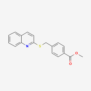 molecular formula C18H15NO2S B4834156 methyl 4-[(2-quinolinylthio)methyl]benzoate 