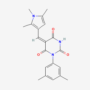 molecular formula C20H21N3O3 B4834165 1-(3,5-dimethylphenyl)-5-[(1,2,5-trimethyl-1H-pyrrol-3-yl)methylene]-2,4,6(1H,3H,5H)-pyrimidinetrione 