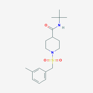 molecular formula C18H28N2O3S B4834183 N-(tert-butyl)-1-[(3-methylbenzyl)sulfonyl]-4-piperidinecarboxamide 
