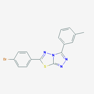 molecular formula C16H11BrN4S B483422 6-(4-Bromophenyl)-3-(3-methylphenyl)[1,2,4]triazolo[3,4-b][1,3,4]thiadiazole CAS No. 577990-66-0