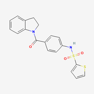 molecular formula C19H16N2O3S2 B4834233 N-[4-(2,3-dihydro-1H-indol-1-ylcarbonyl)phenyl]-2-thiophenesulfonamide 