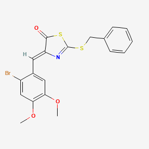 molecular formula C19H16BrNO3S2 B4834241 2-(benzylthio)-4-(2-bromo-4,5-dimethoxybenzylidene)-1,3-thiazol-5(4H)-one 