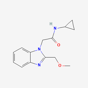 molecular formula C14H17N3O2 B4834244 N-cyclopropyl-2-[2-(methoxymethyl)-1H-benzimidazol-1-yl]acetamide 