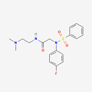 molecular formula C18H22FN3O3S B4834249 N~1~-[2-(dimethylamino)ethyl]-N~2~-(4-fluorophenyl)-N~2~-(phenylsulfonyl)glycinamide 