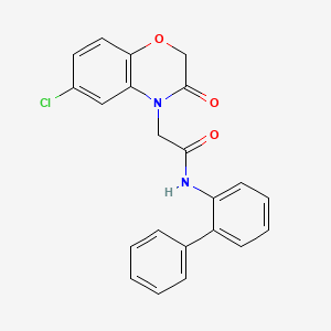 molecular formula C22H17ClN2O3 B4834253 N-2-biphenylyl-2-(6-chloro-3-oxo-2,3-dihydro-4H-1,4-benzoxazin-4-yl)acetamide 