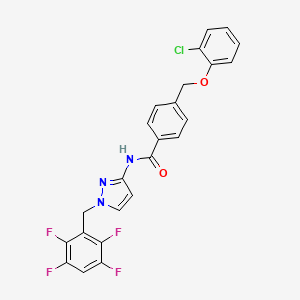 molecular formula C24H16ClF4N3O2 B4834257 4-[(2-chlorophenoxy)methyl]-N-[1-(2,3,5,6-tetrafluorobenzyl)-1H-pyrazol-3-yl]benzamide 