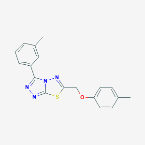 molecular formula C18H16N4OS B483427 6-[(4-Methylphenoxy)methyl]-3-(3-methylphenyl)[1,2,4]triazolo[3,4-b][1,3,4]thiadiazole CAS No. 850729-04-3