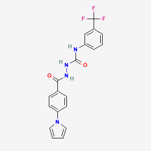 2-[4-(1H-pyrrol-1-yl)benzoyl]-N-[3-(trifluoromethyl)phenyl]hydrazinecarboxamide