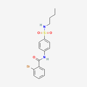 molecular formula C17H19BrN2O3S B4834286 2-bromo-N-{4-[(butylamino)sulfonyl]phenyl}benzamide 