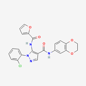 1-(2-chlorophenyl)-N-(2,3-dihydro-1,4-benzodioxin-6-yl)-5-(2-furoylamino)-1H-pyrazole-4-carboxamide