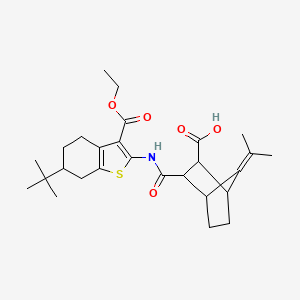 3-({[6-tert-butyl-3-(ethoxycarbonyl)-4,5,6,7-tetrahydro-1-benzothien-2-yl]amino}carbonyl)-7-(1-methylethylidene)bicyclo[2.2.1]heptane-2-carboxylic acid