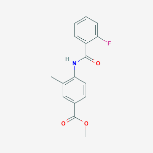 molecular formula C16H14FNO3 B4834311 methyl 4-[(2-fluorobenzoyl)amino]-3-methylbenzoate 