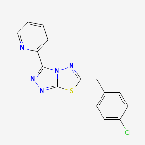 molecular formula C15H10ClN5S B4834326 6-(4-chlorobenzyl)-3-(2-pyridinyl)[1,2,4]triazolo[3,4-b][1,3,4]thiadiazole 