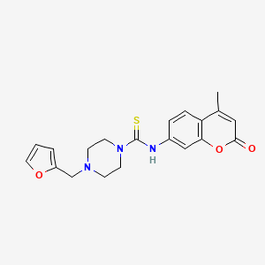 molecular formula C20H21N3O3S B4834340 4-(2-furylmethyl)-N-(4-methyl-2-oxo-2H-chromen-7-yl)-1-piperazinecarbothioamide 